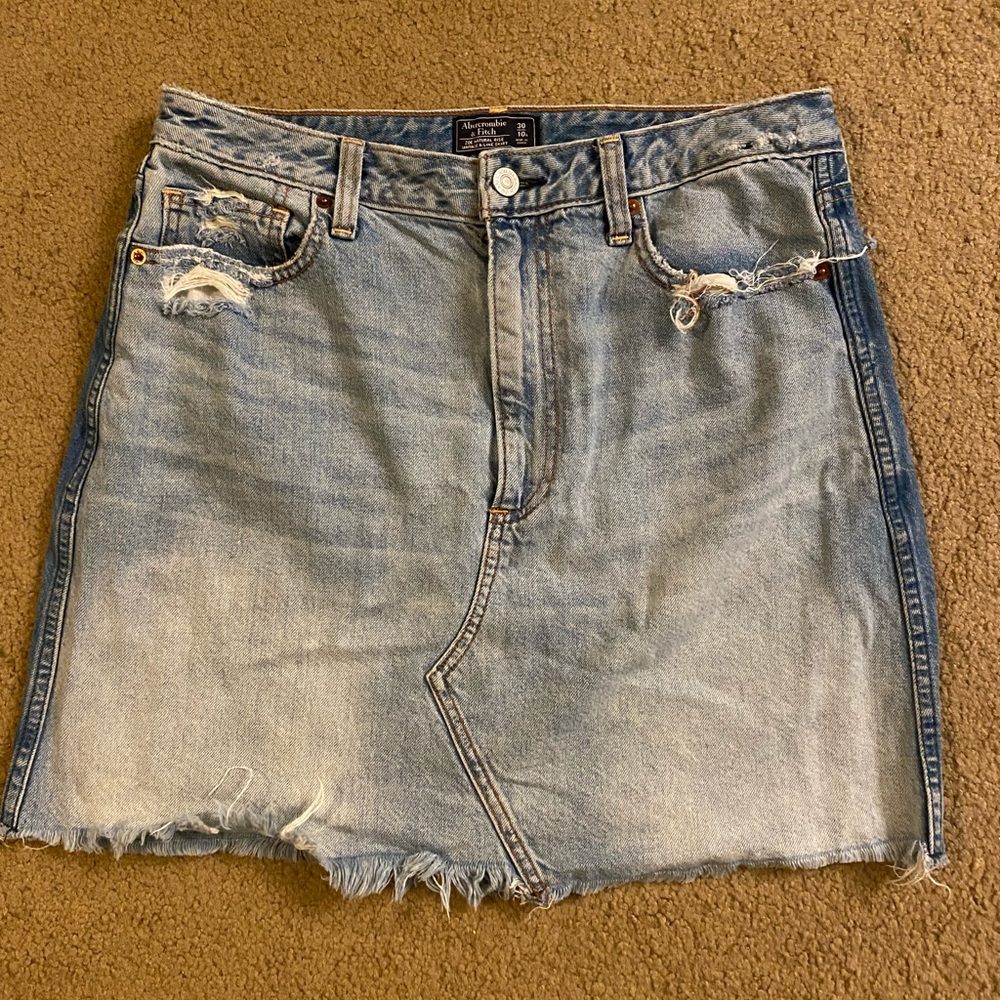 Abercrombie & Fitch Distressed Denim Skirt